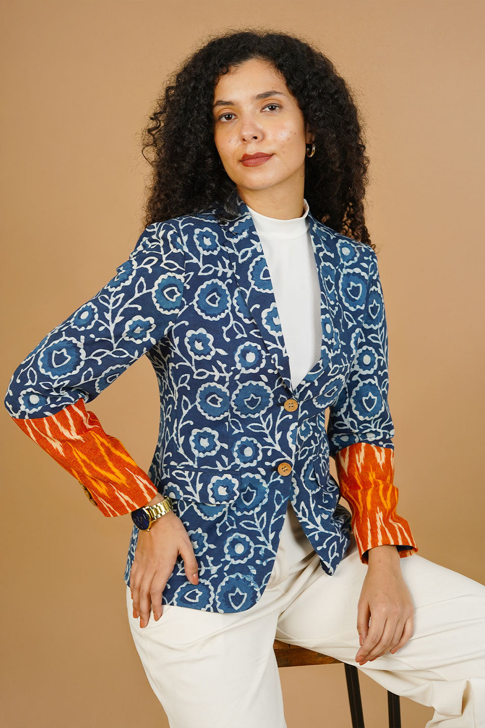 Blue Indigo Cotton Blazer