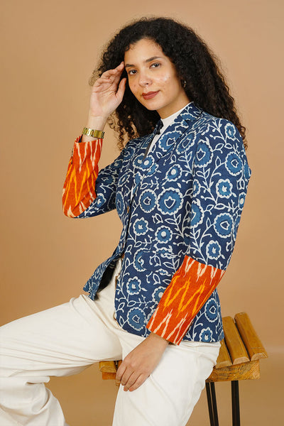 Blue Indigo Cotton Blazer