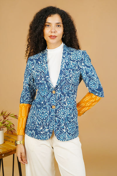 Blue Indigo Cotton Blazer