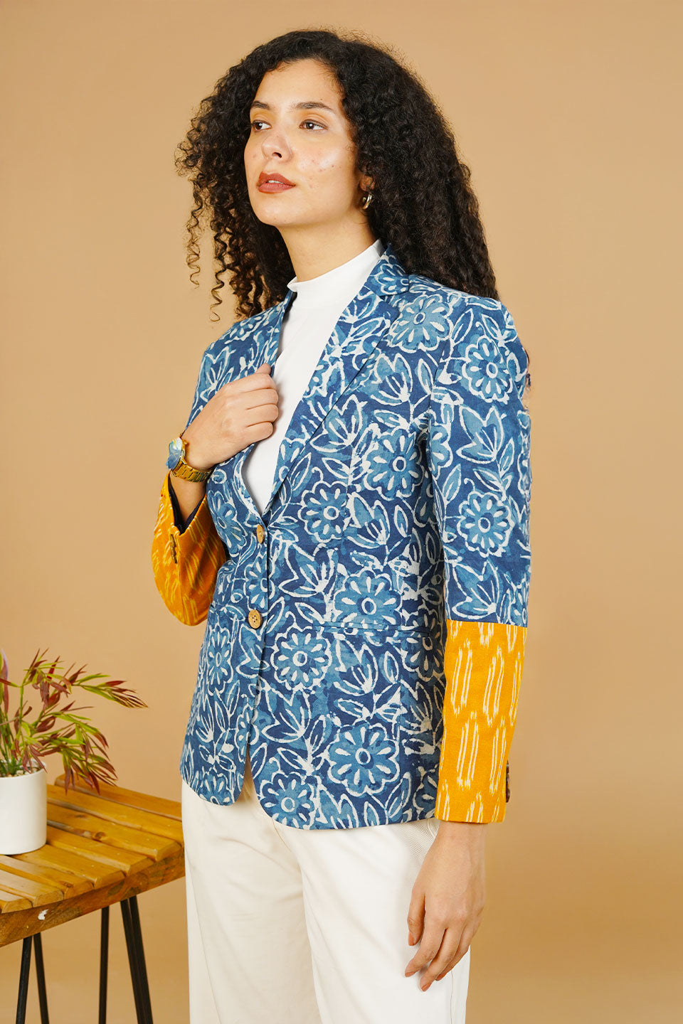 Blue Indigo Cotton Blazer