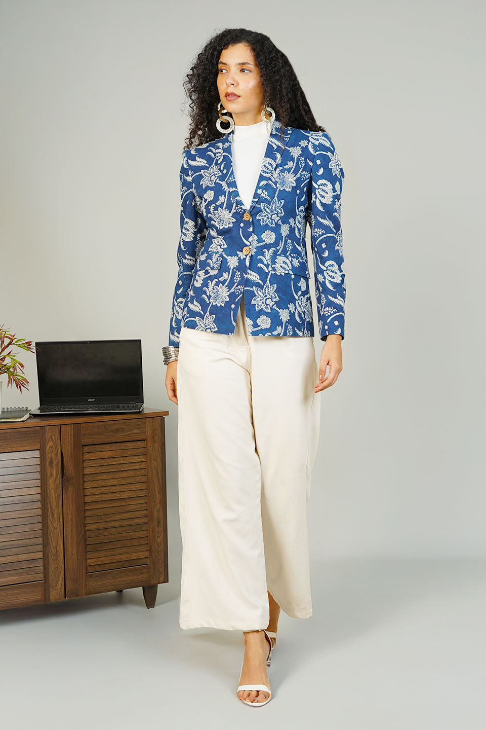 Blue Indigo Cotton Blazer