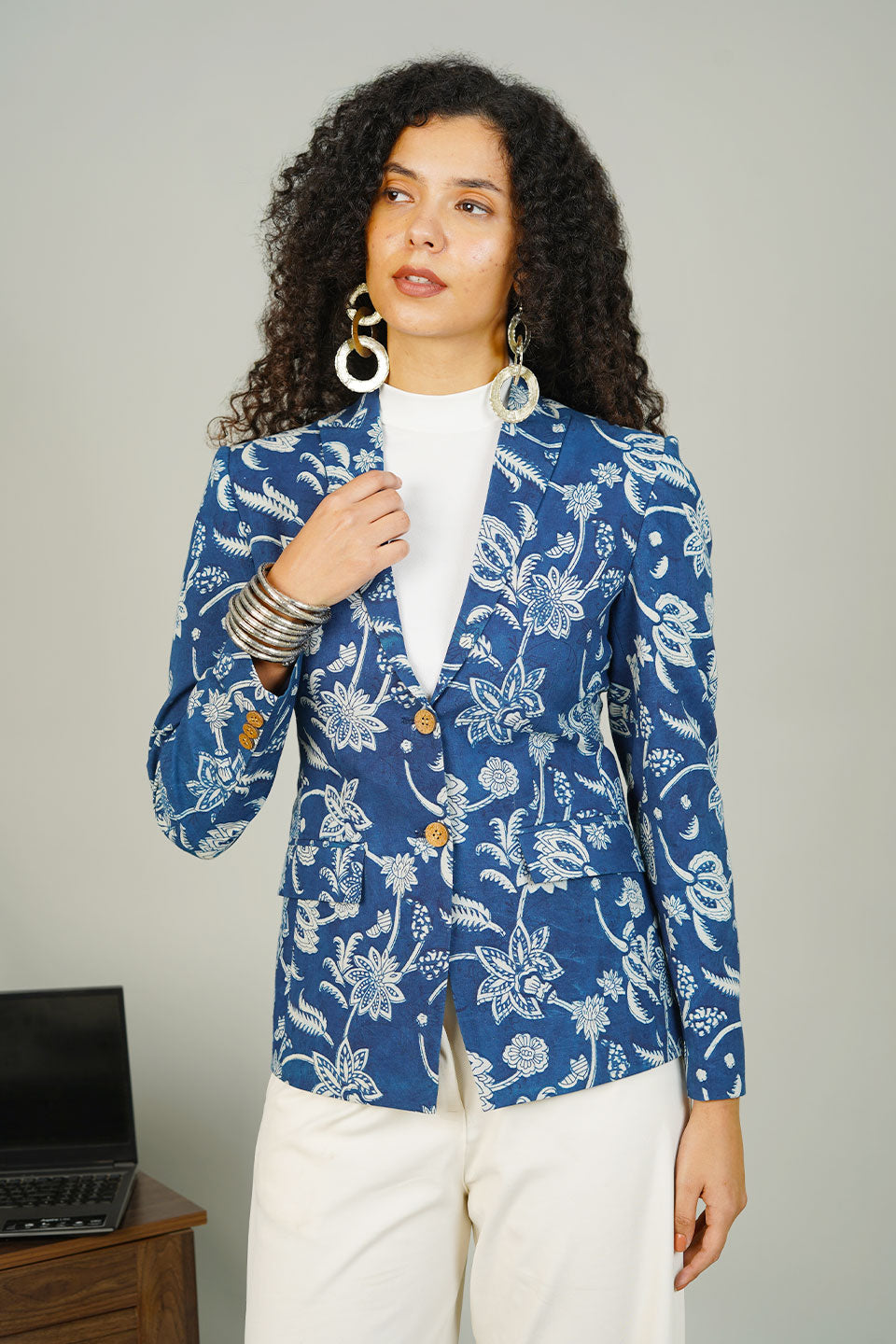 Blue Indigo Cotton Blazer