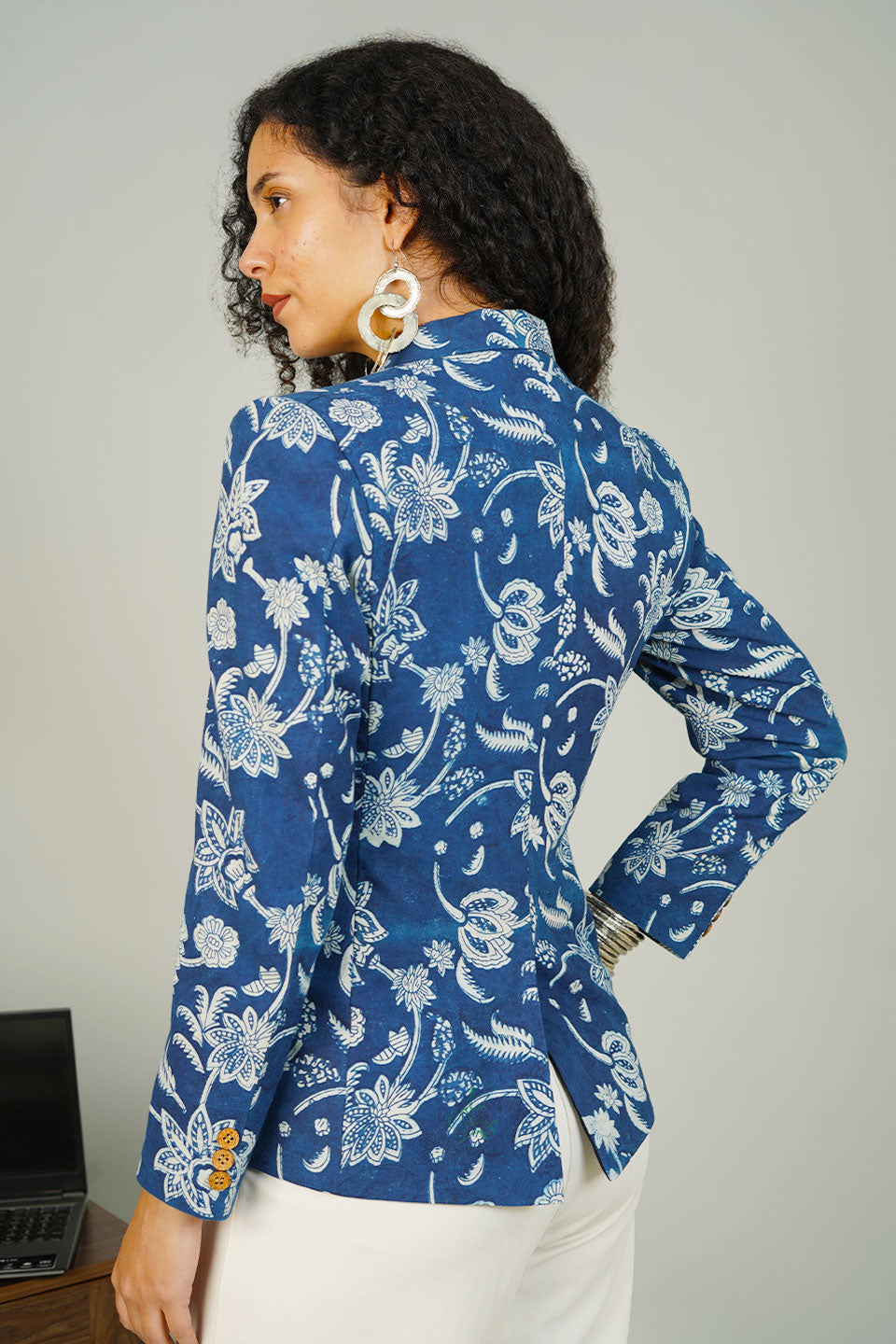 Blue Indigo Cotton Blazer