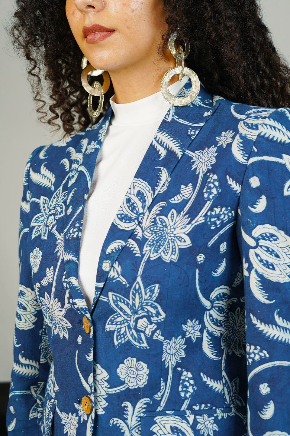 Blue Indigo Cotton Blazer