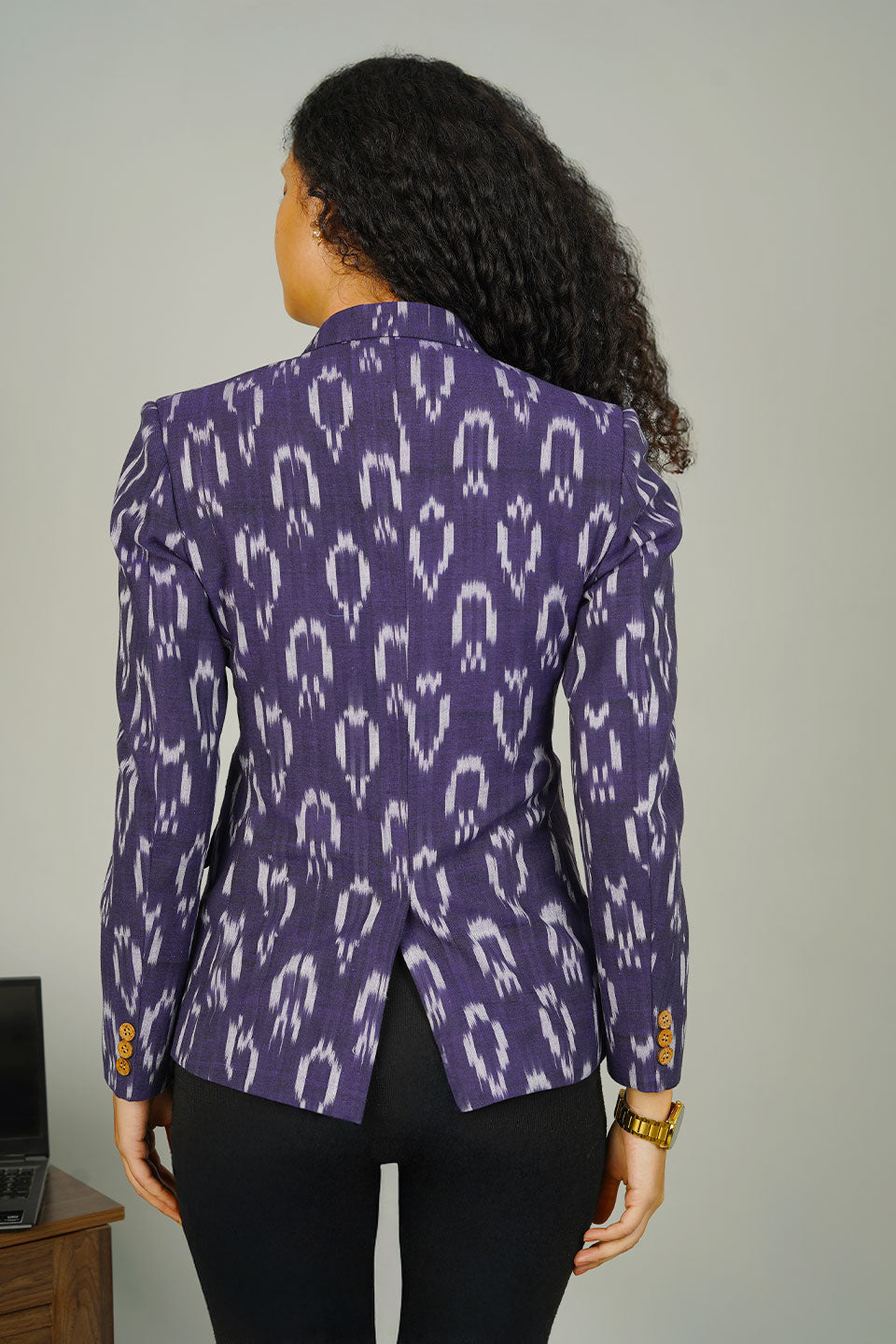 Blue Ikat Cotton Blazer