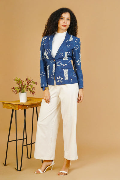 Blue Indigo Cotton Blazer