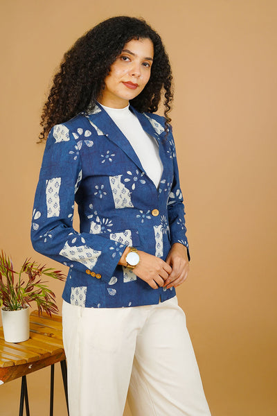 Blue Indigo Cotton Blazer