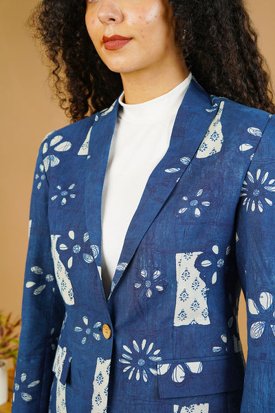 Blue Indigo Cotton Blazer
