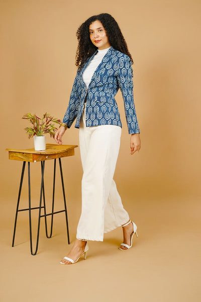 Blue Indigo Cotton Blazer
