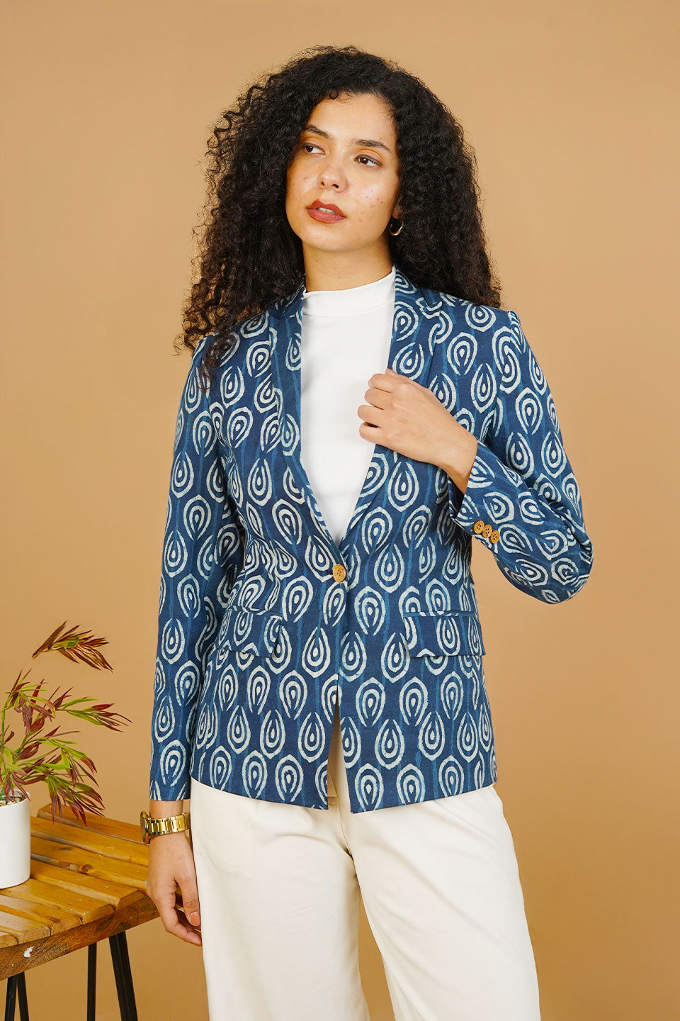 Blue Indigo Cotton Blazer
