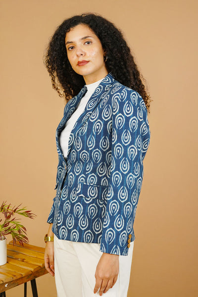 Blue Indigo Cotton Blazer
