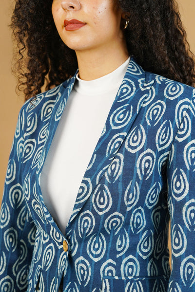 Blue Indigo Cotton Blazer