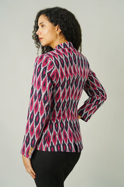 Pink Ikat Cotton Blazer