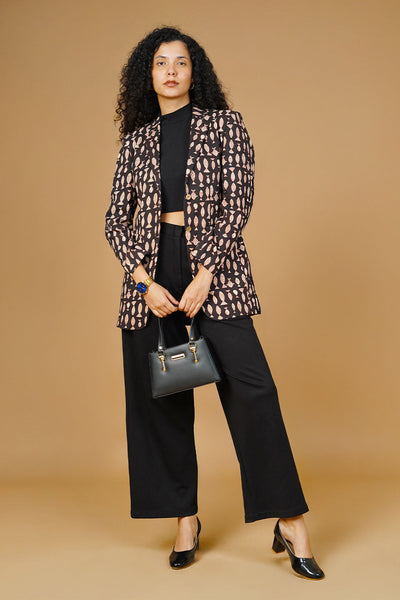 Brown Bagru Cotton Blazer