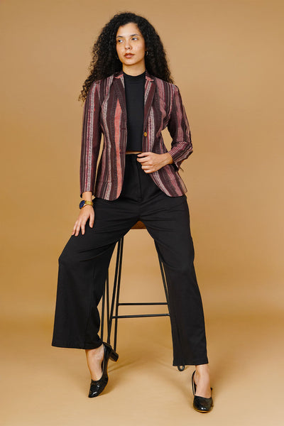 Brown Bagru Cotton Blazer