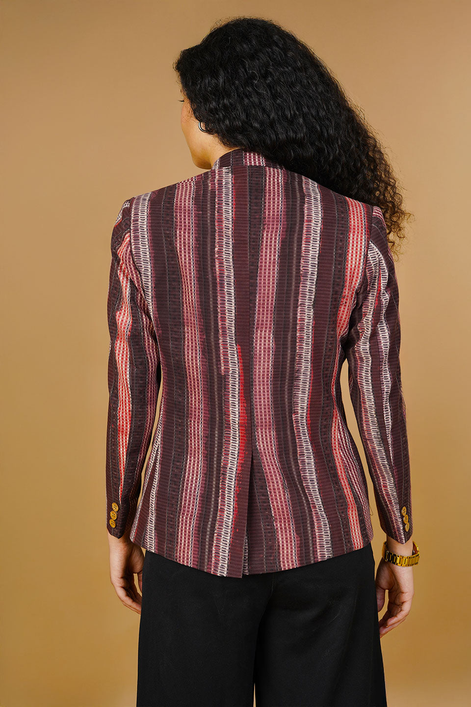 Brown Bagru Cotton Blazer