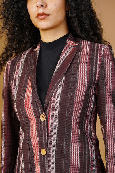 Brown Bagru Cotton Blazer