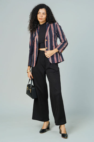 Brown Bagru Cotton Blazer