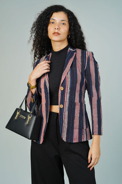 Brown Bagru Cotton Blazer