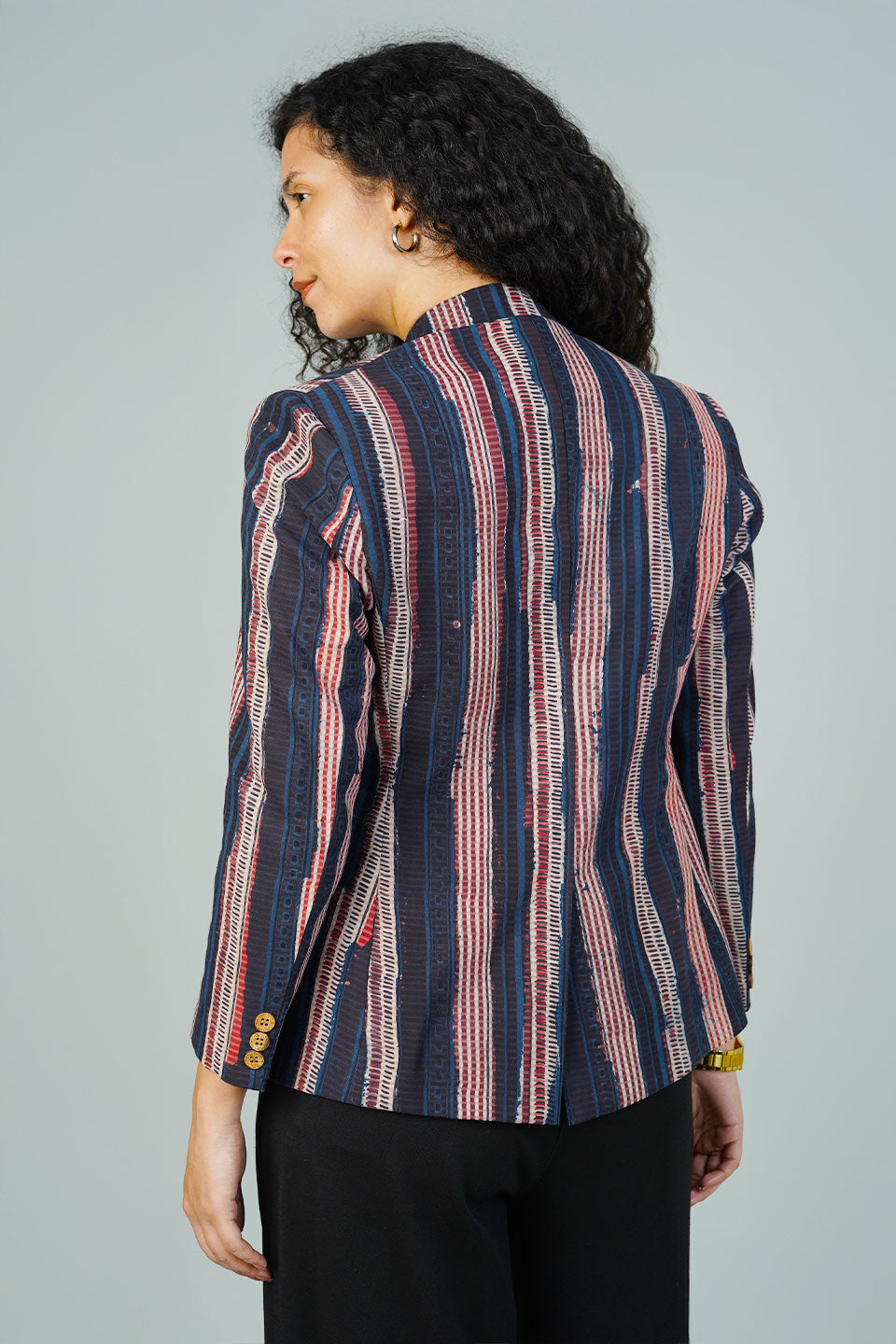 Brown Bagru Cotton Blazer