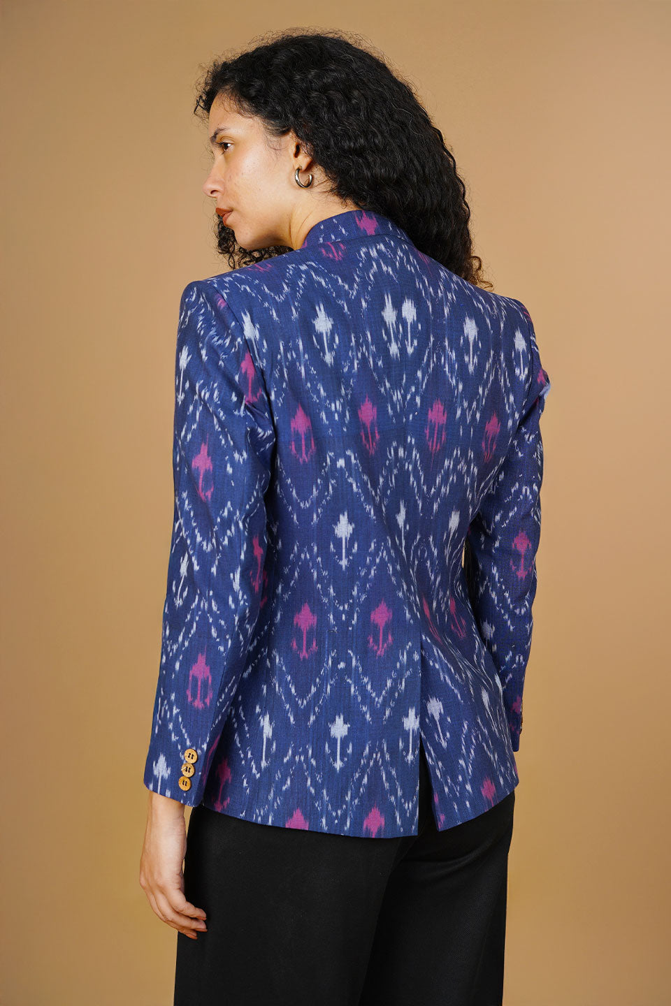 Blue Ikat Cotton Blazer