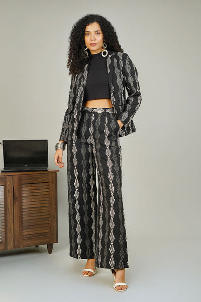 Black Indigo Cotton Suit