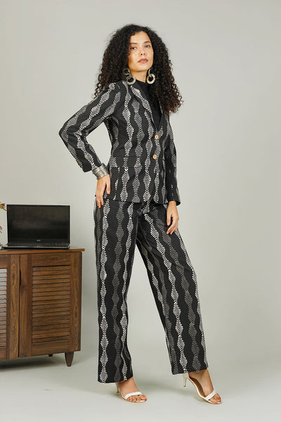 Black Indigo Cotton Suit