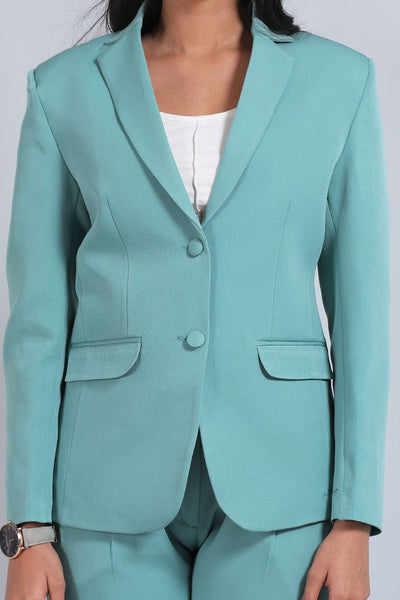 Polyester Cotton Green Suit