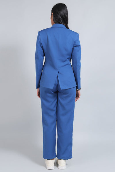 Polyester Cotton Blue Suit