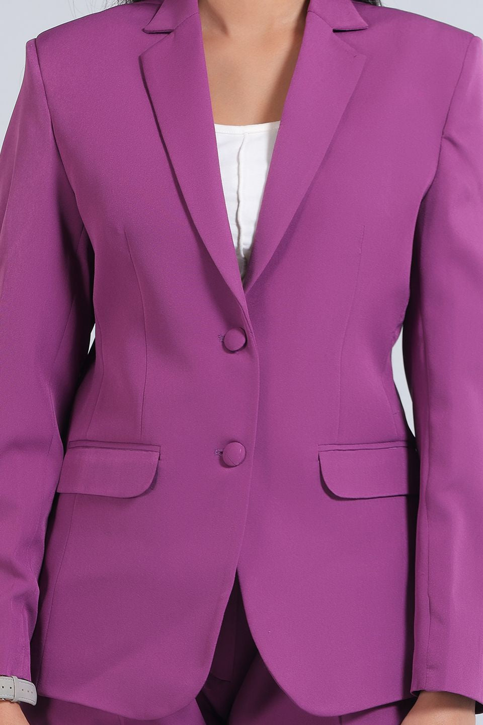 Polyester Cotton Purple Suit