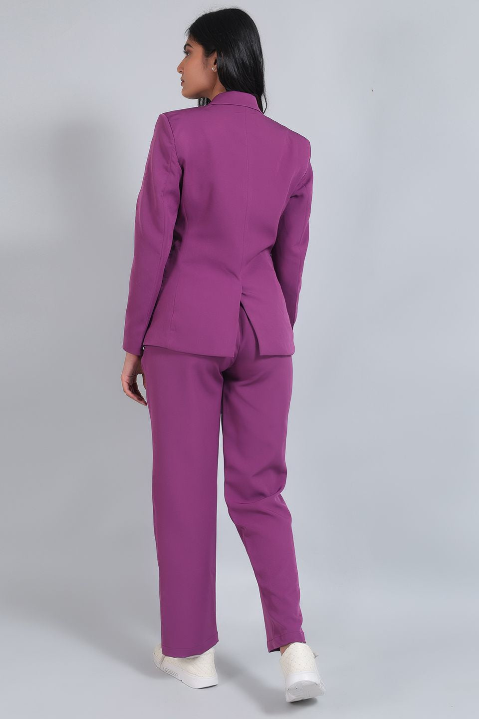 Polyester Cotton Purple Suit