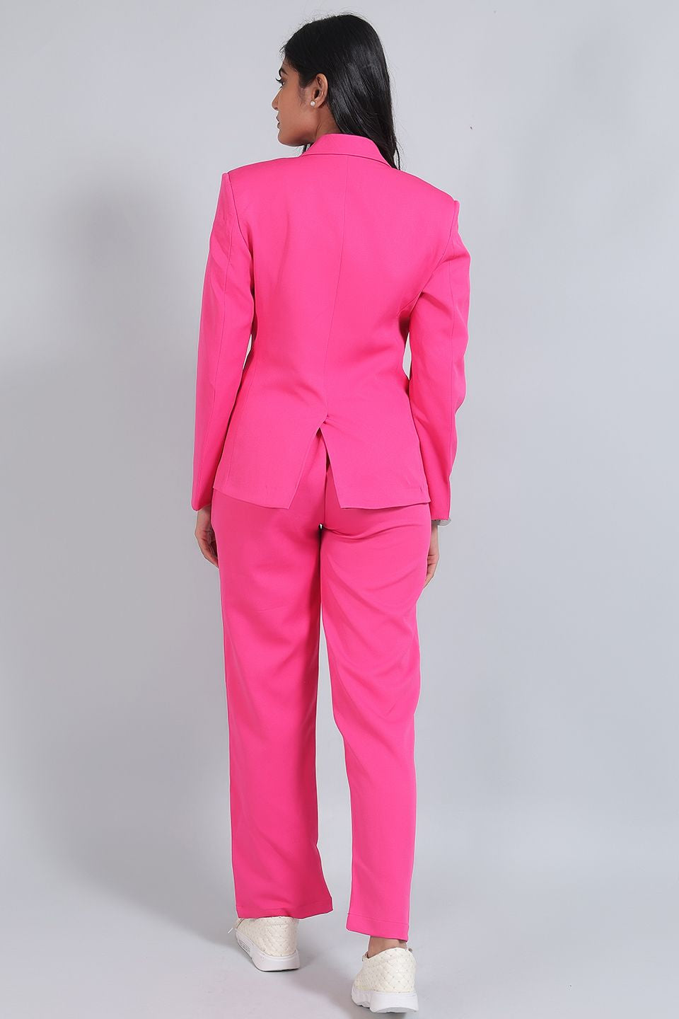 Polyester Cotton Pink 1 Suit