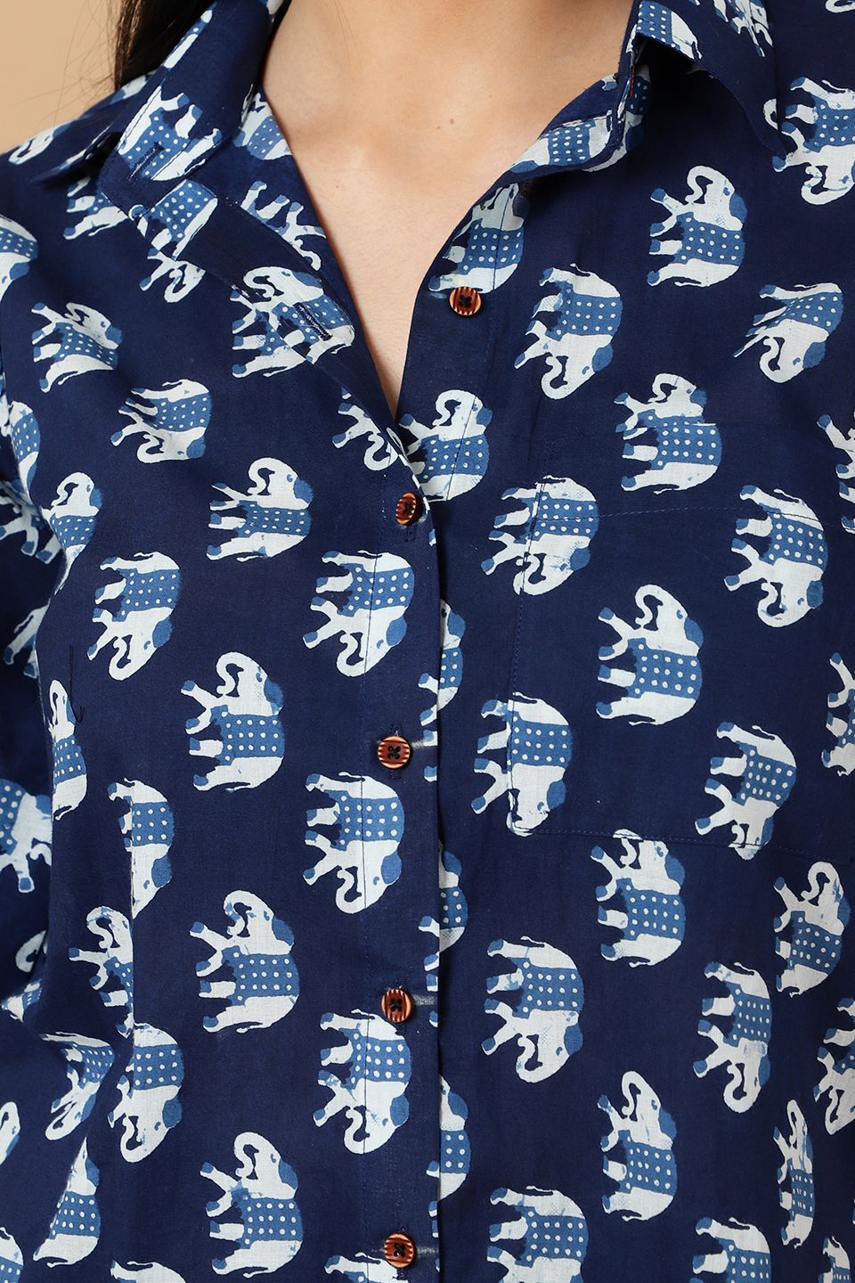 Indigo Blue Cotton Shirt