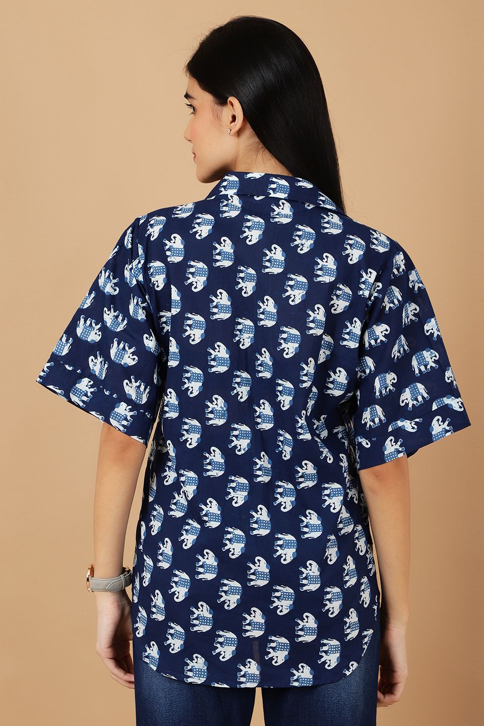 Indigo Blue Cotton Shirt