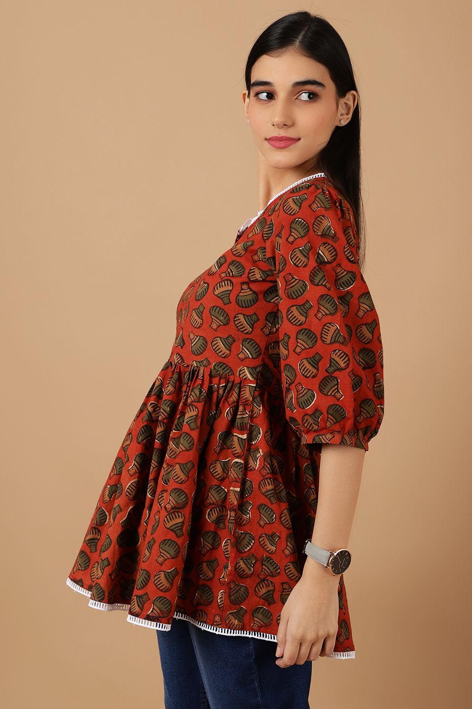 Jaipur Cotton Red Shirt