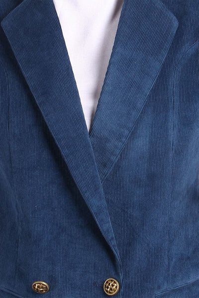 Corduroy Cotton Blue Blazer