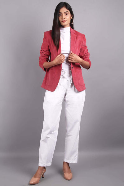 Corduroy Cotton Pink Blazer