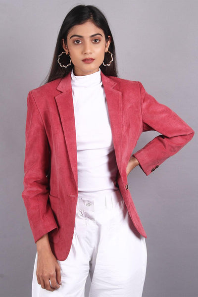 Corduroy Cotton Pink Blazer