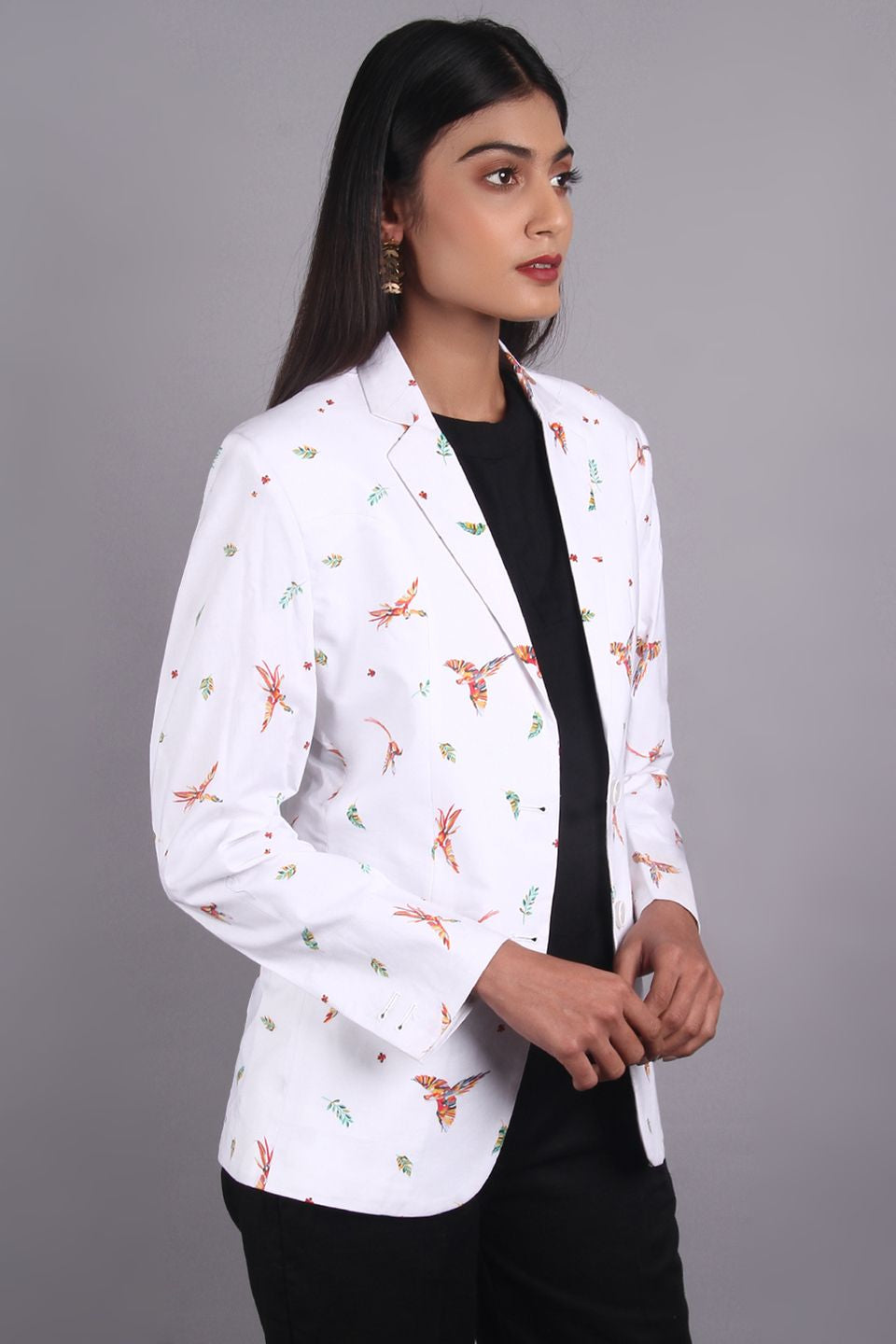 100% Premium Cotton White Blazer