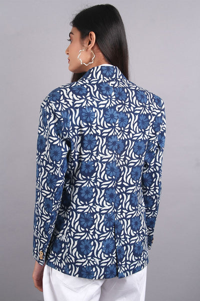 Indigo Blue Cotton Blazer