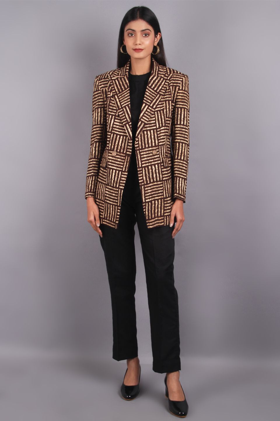 Bagru Brown Cotton Blazer