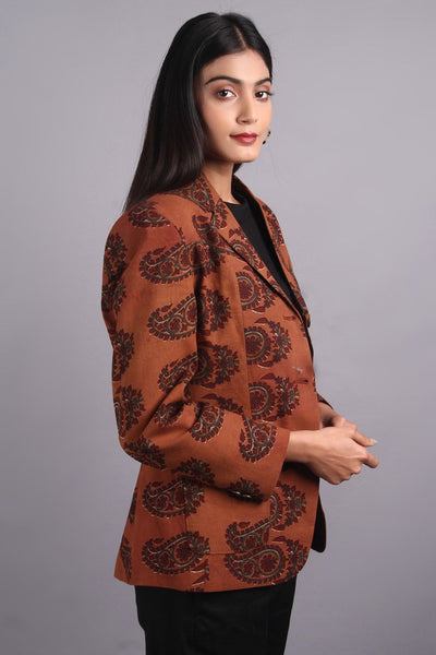 Bagru Brown Cotton Blazer