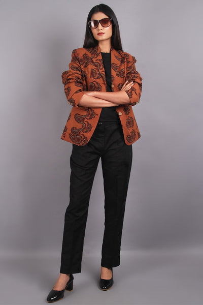 Bagru Brown Cotton Blazer