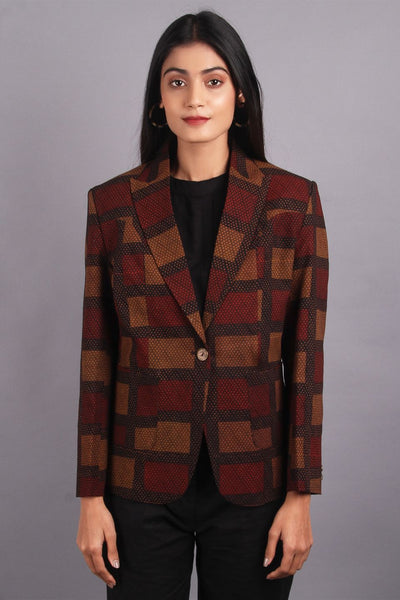 Bagru Brown Cotton Blazer