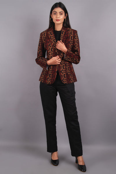 Bagru Brown Cotton Blazer