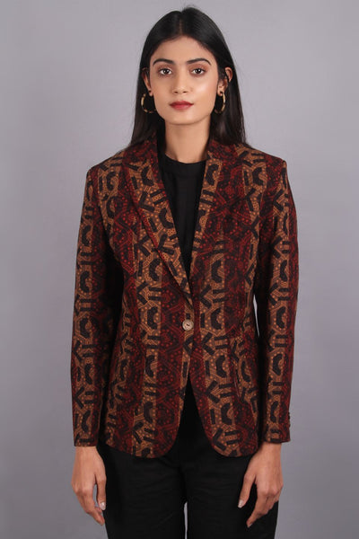 Bagru Brown Cotton Blazer