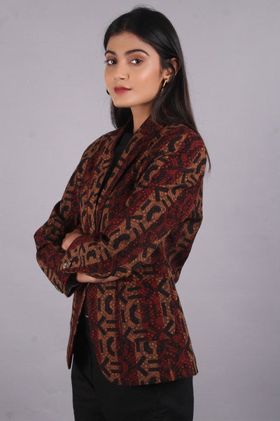 Bagru Brown Cotton Blazer