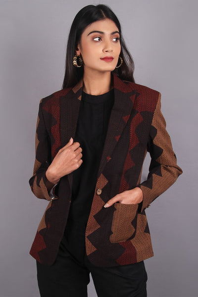 Bagru Brown Cotton Blazer