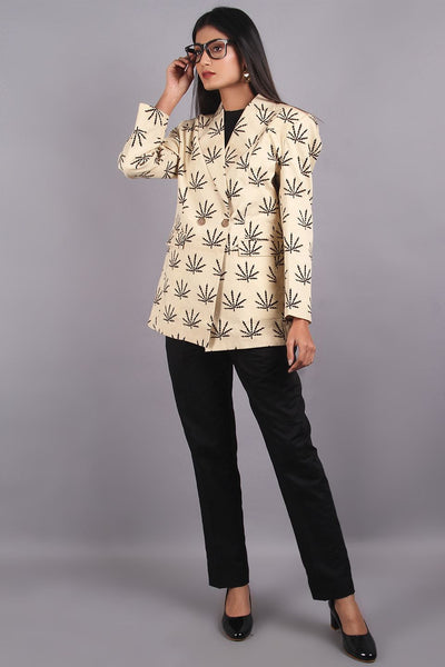 Bagru Beige Cotton Blazer