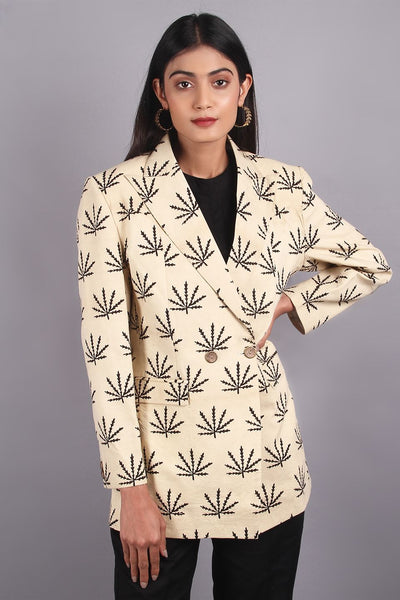 Bagru Beige Cotton Blazer